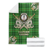 Clephan Tartan Gold Courage Symbol Blanket